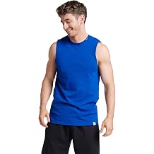 Russell Athletic Mens Dri-Power Cotton Blend Sleeveless Muscle Shirts,Moisture Wicking,Odor Protection, UPF 30+, Sizes S-4X