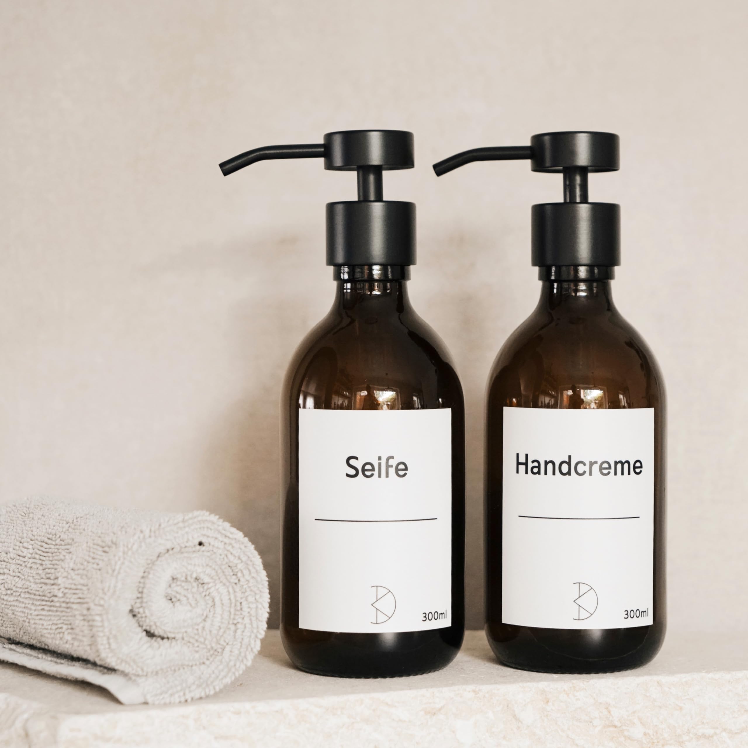 Dispenser di sapone in vetro per bagno e cucina – Dispenser di sapone liquido in vetro marrone – Moderno – Dispenser di pompa per sapone, detersivo e crema per le mani – Dispenser di