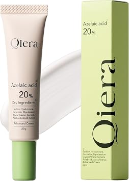 Qiera Azelic Acid Cream 20% High Concentration Formulation, 0.7 oz 20 g, Ceramide, CICA Deer, Hyaluronic Acid Azeline