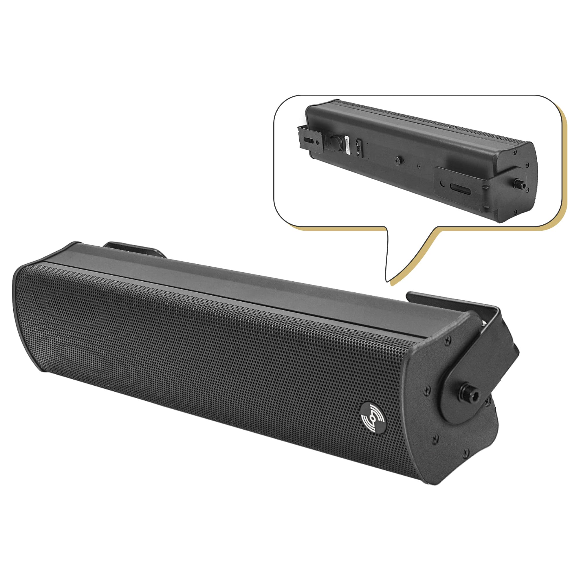 Sound Town Altoparlante compatto a colonna Line Array in alluminio resistente alle intemperie con staffa di montaggio a parete, woofer 4 x 3, 2 tweeter a cupola da 1,2, nero, per chiesa, installazione