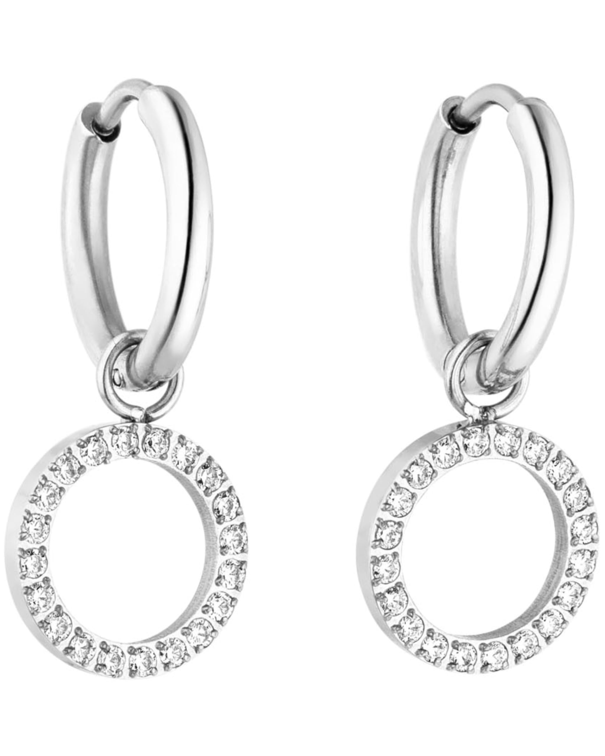 Orecchini A Cerchio PURELEI® Big Glitter | Oro/Argento/Oro Rosa | Gioielli In Acciaio Inossidabile Con Zirconi - 2