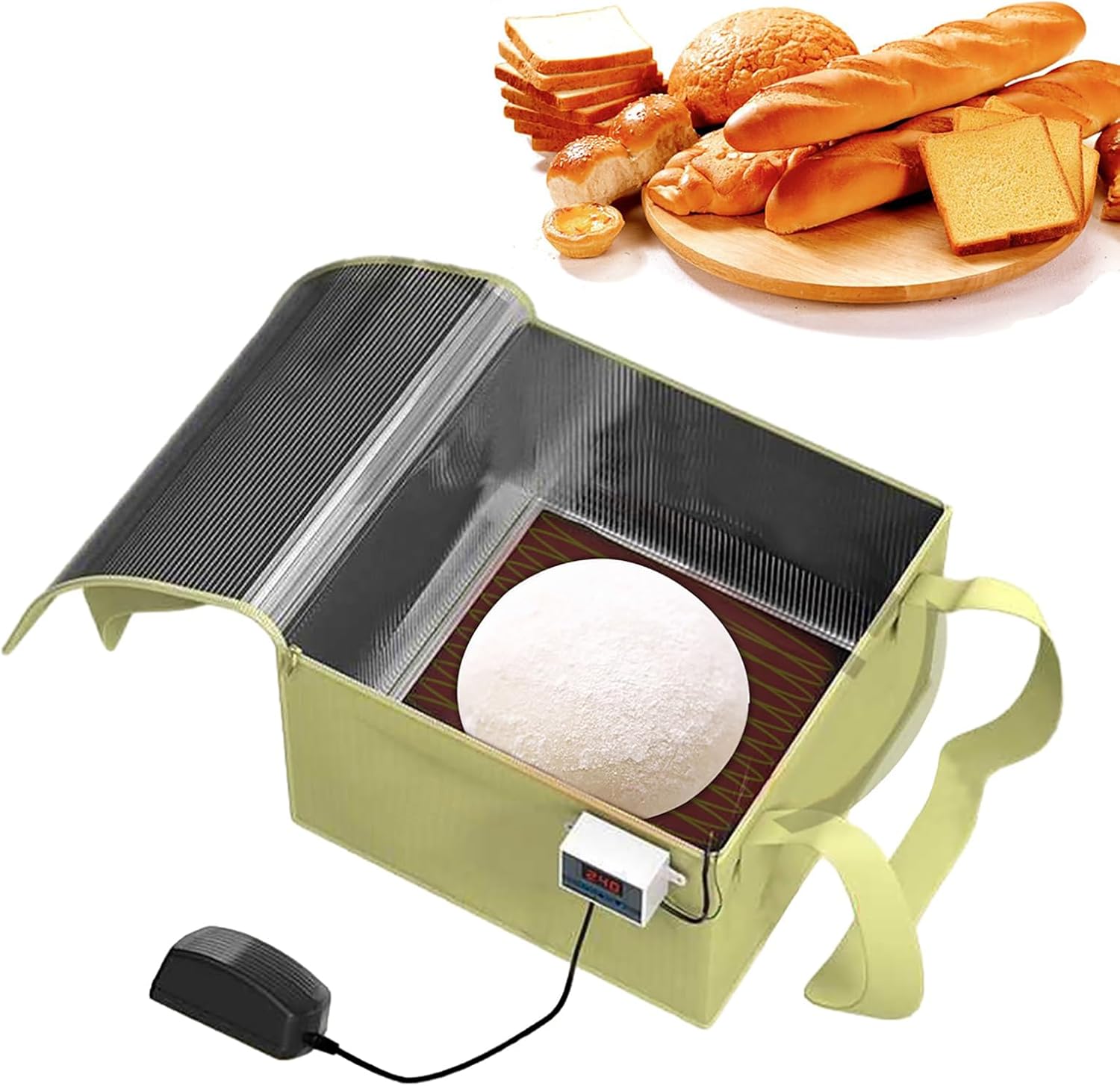 Dough Proofer with Heater, Bread Pizza Dough Proofing Kit Temperature Control Proofing Accessories for Making Bread, Yogurt, Natto and Handmade Soap