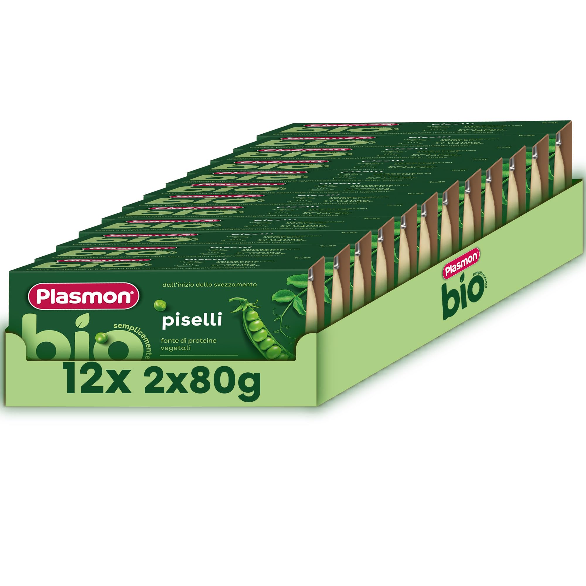 Plasmon BIO Omogeneizzato Piselli 2X80g (12 Confezioni)