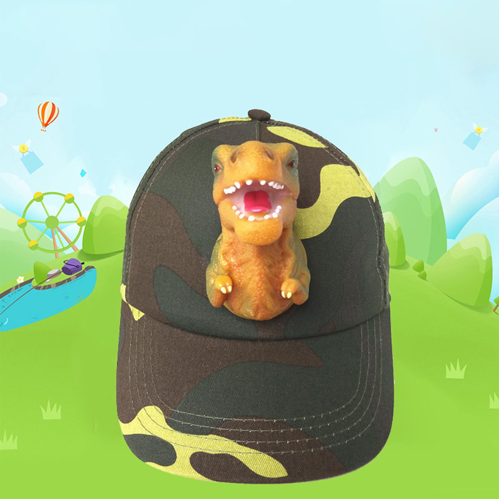 Czapka z daszkiem, urocza czapka dinozaura, modne nakrycia g?owy dla ch?opców, swobodna regulowana czapka z daszkiem wycieczki szkolne, przebieranki Halloween, dni pla?y, pikniki rodzinne
