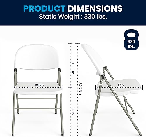 Miniatura 56 de Flash Furniture Mirra - Sillas plegables de plástico para fiestas y bodas, asientos ligeros para eventos comerciales con capacidad de peso estático