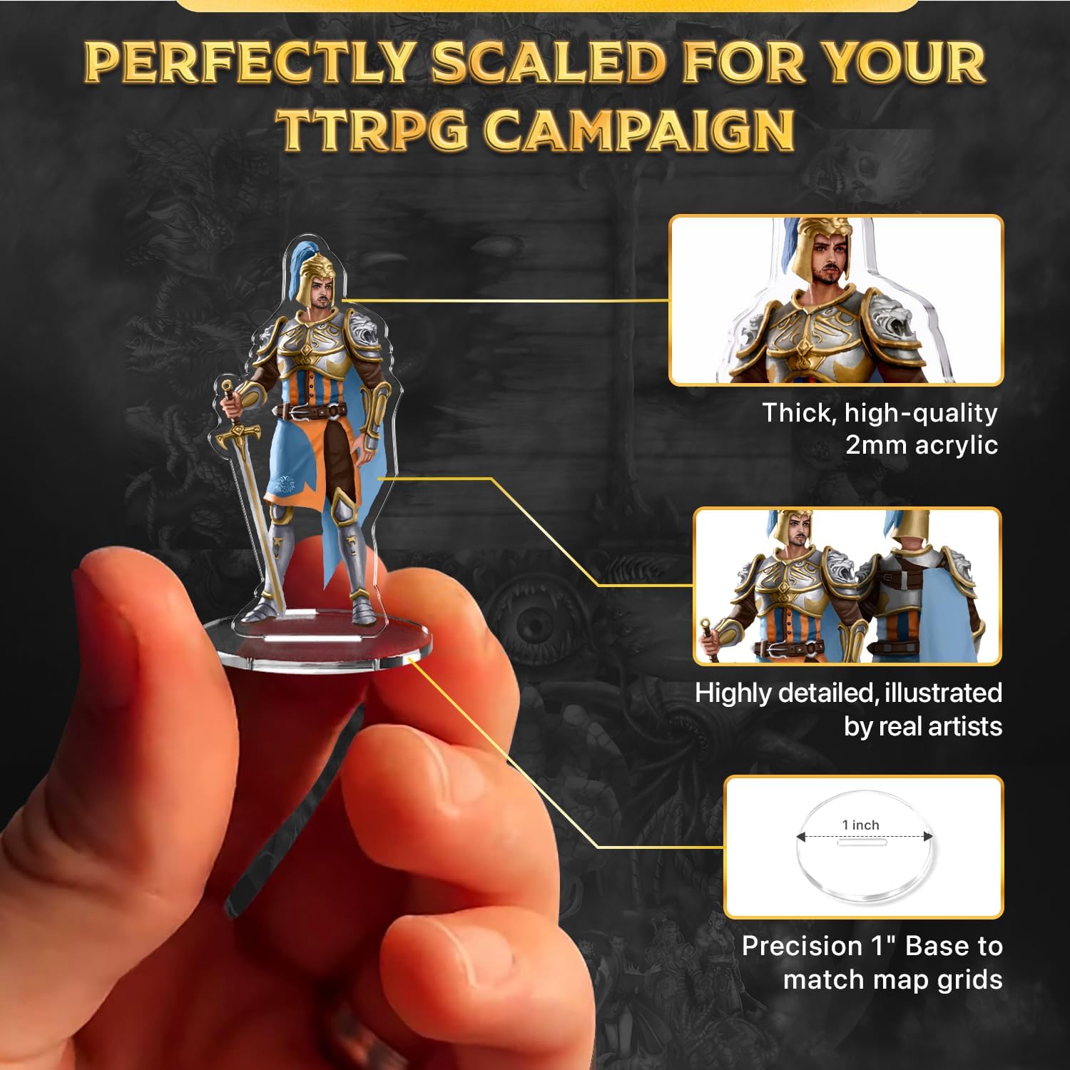 Skinny Minis City Guard & Soldiers Miniatures Set, 13 Flat Minis for Tabletop Game, NPC 2D Minis, DND Compatible, 5e & Pathfinder Miniatures