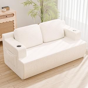 Homall 67 Cloud Couch Sofa 2 Seater Comfy Upholstered Loveseat Floor Sofa with High Density Memory Foam No