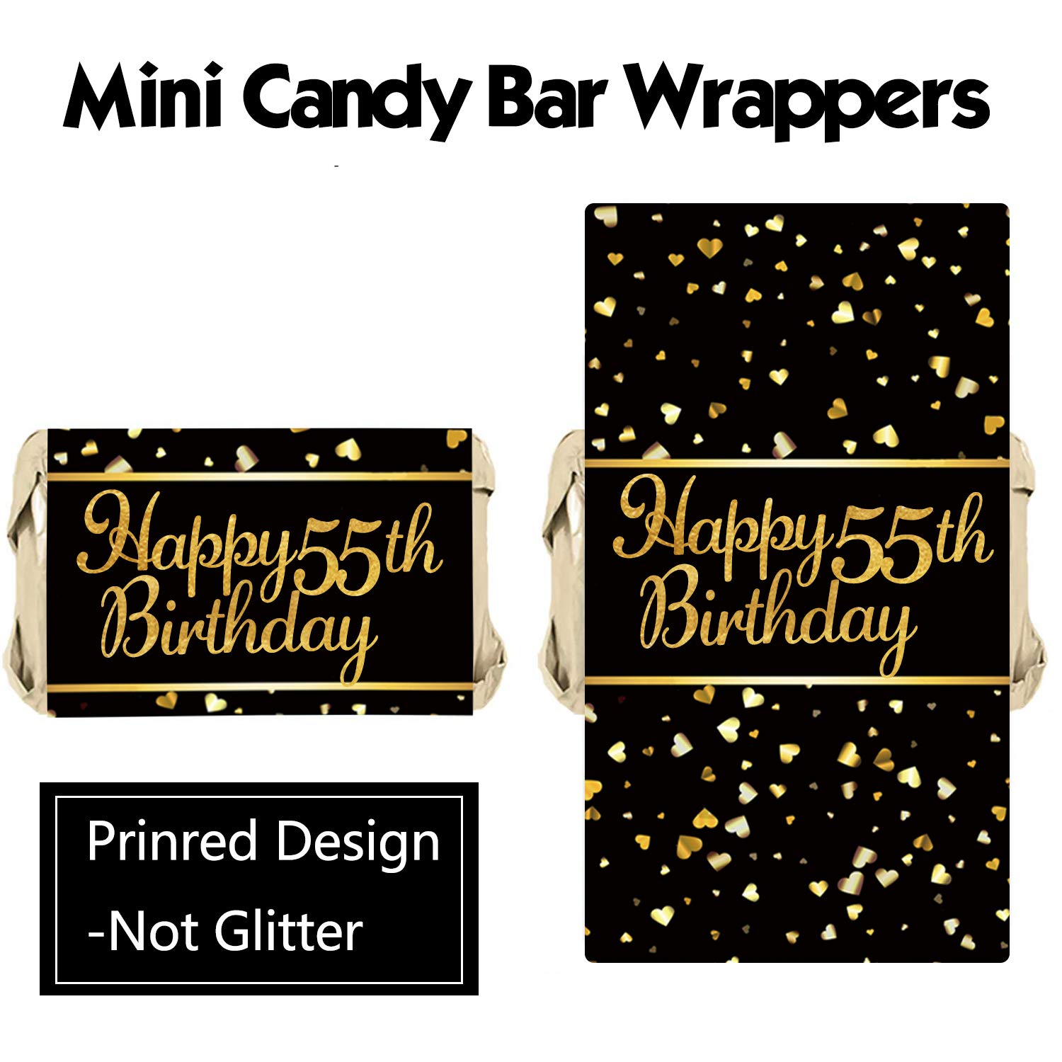Amazon.com: 55th Birthday Party Mini Candy Bar Wrappers - 55th