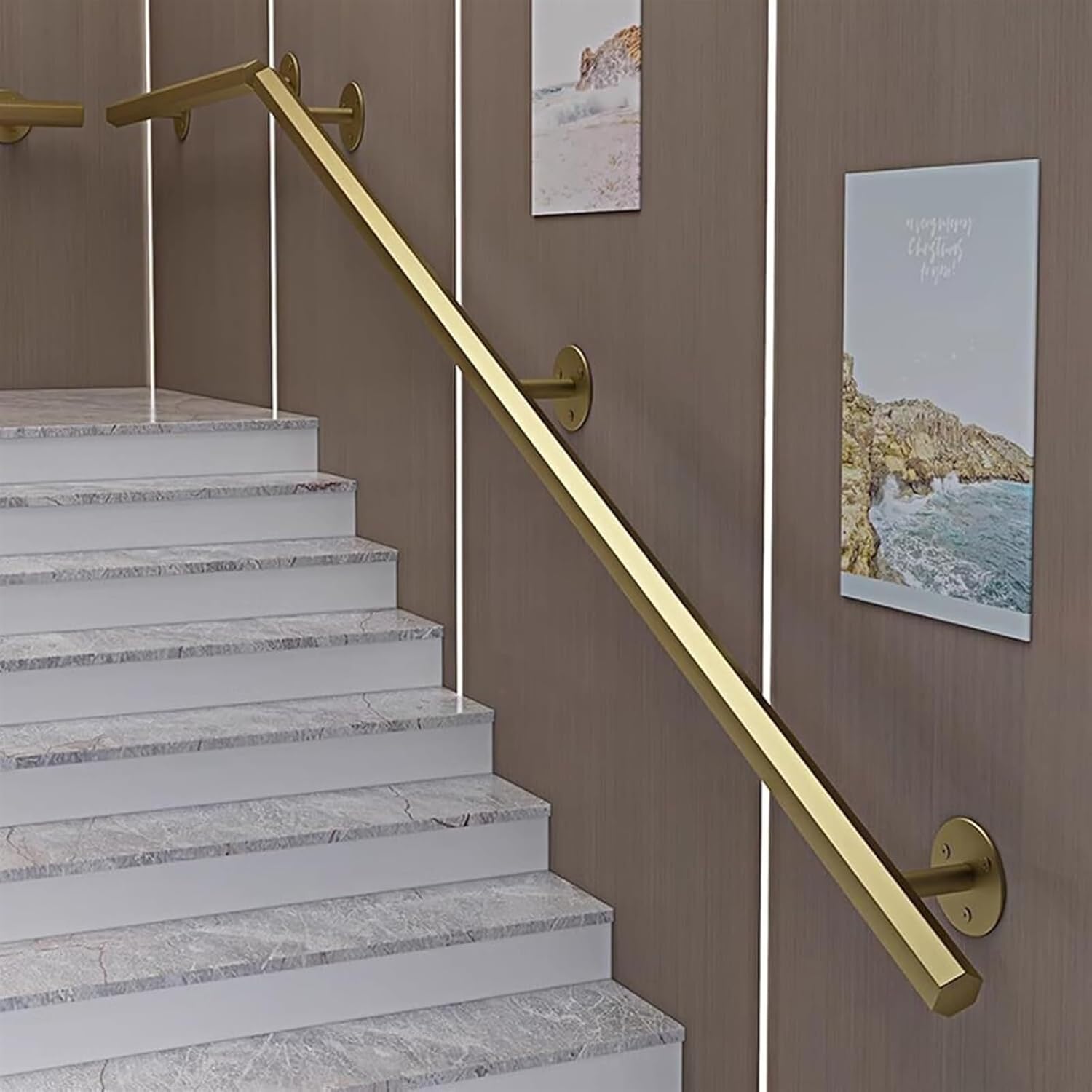 Amazon.com: Handrails for Stairs,Railing for Stairs,Gold Metal Hand ...