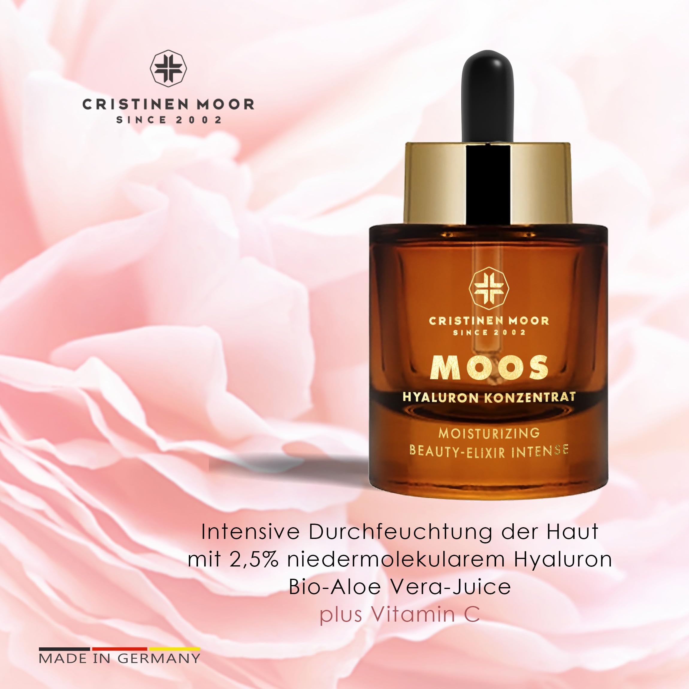 Cristinen Moor Set Moos Salbe 50 ml + Moos Hyaluron Konzentrat 30 ml I Anti Falten Pflegeset für die tägliche Pflegeroutine I Naturkosmetik