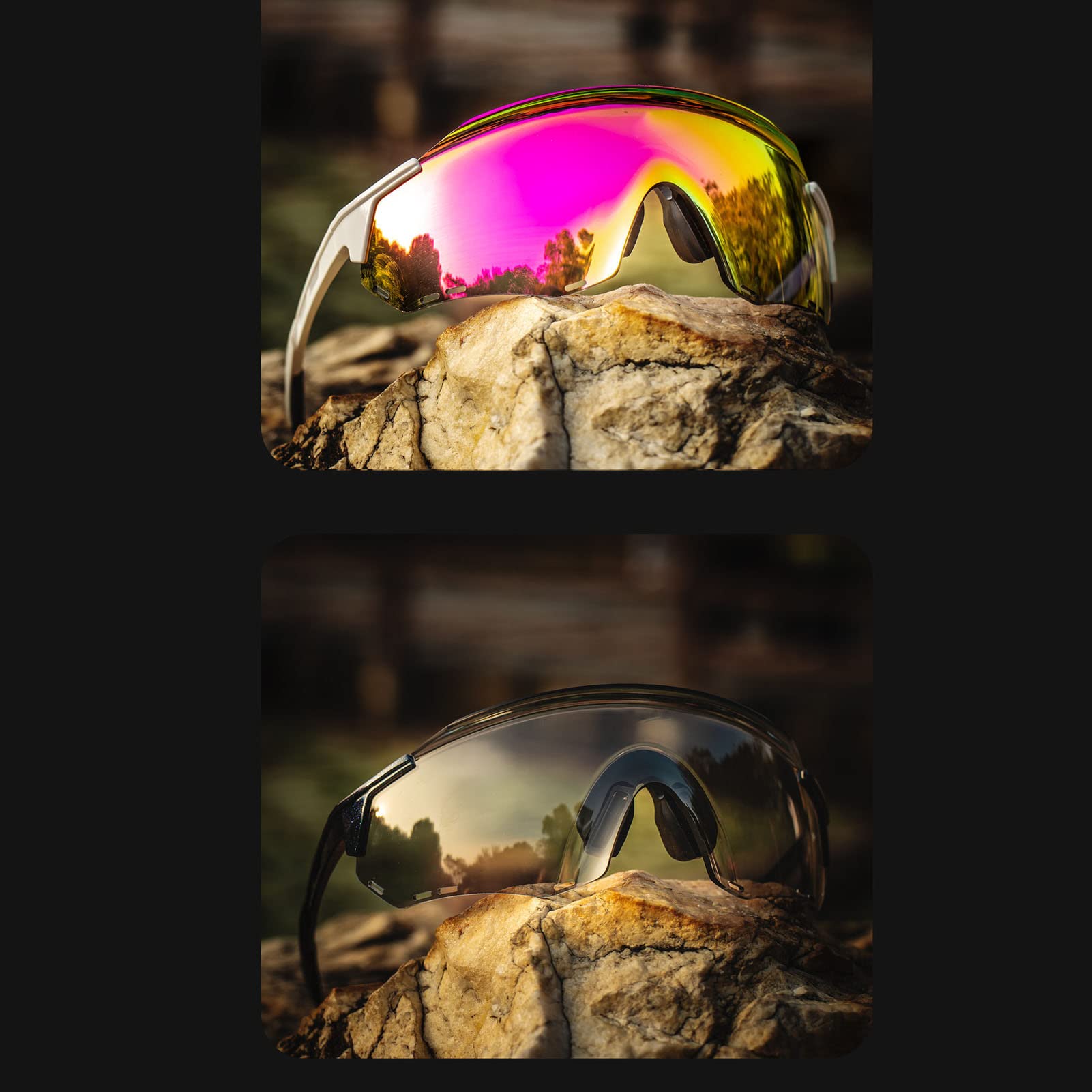 Qanali di ciclismo polarizzati, occhiali ciclistici fotocromici polarizzati, occhiali da sole sportivi alla moda leggeri adatti agli uomini donne