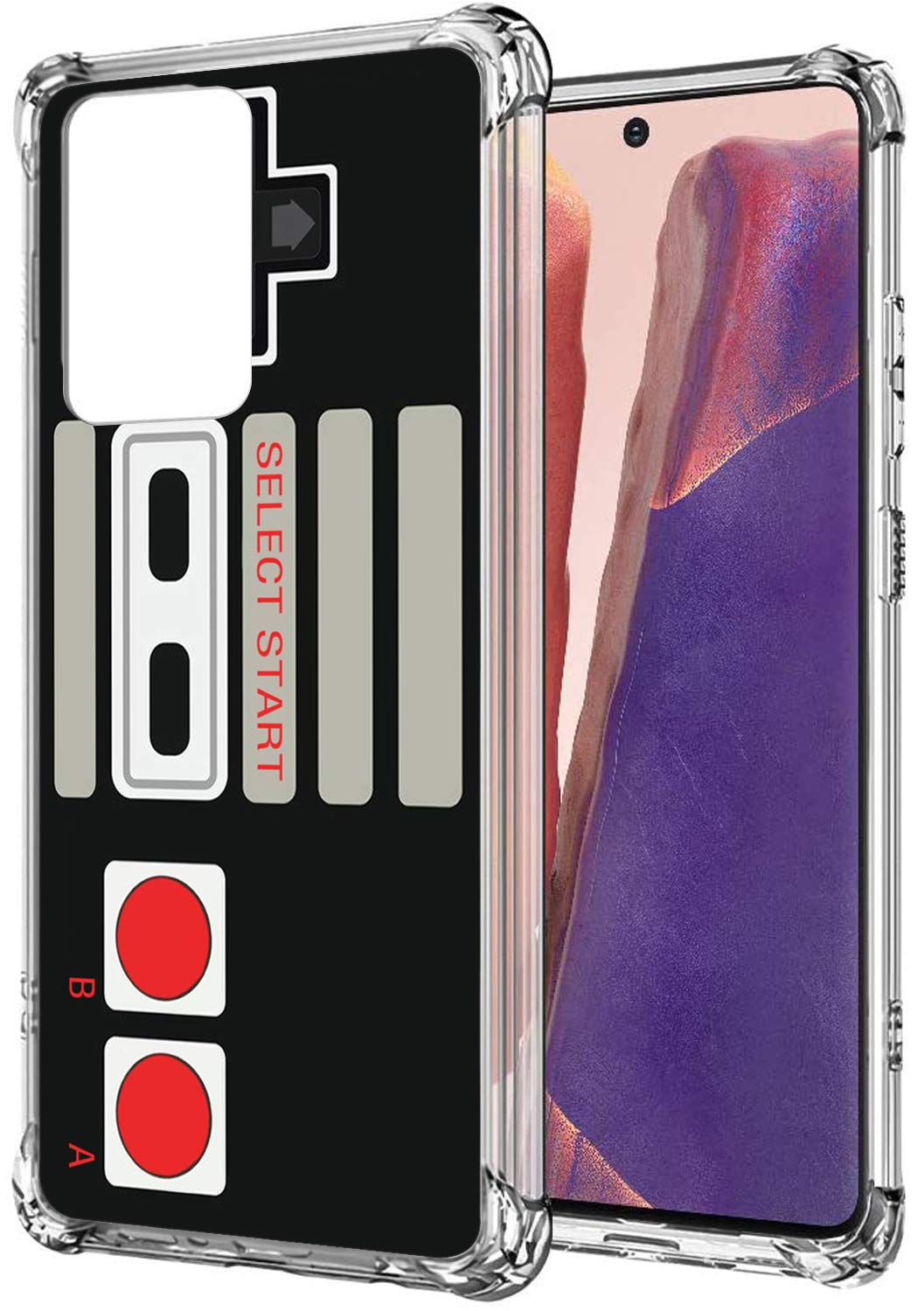 GifunGame Case for Note 20 Ultra,Hard PC+TPU Bumper Clear Protective Case Compatible with Samsung Galaxy Note 20 Ultra 6.9in - Black Retro Game