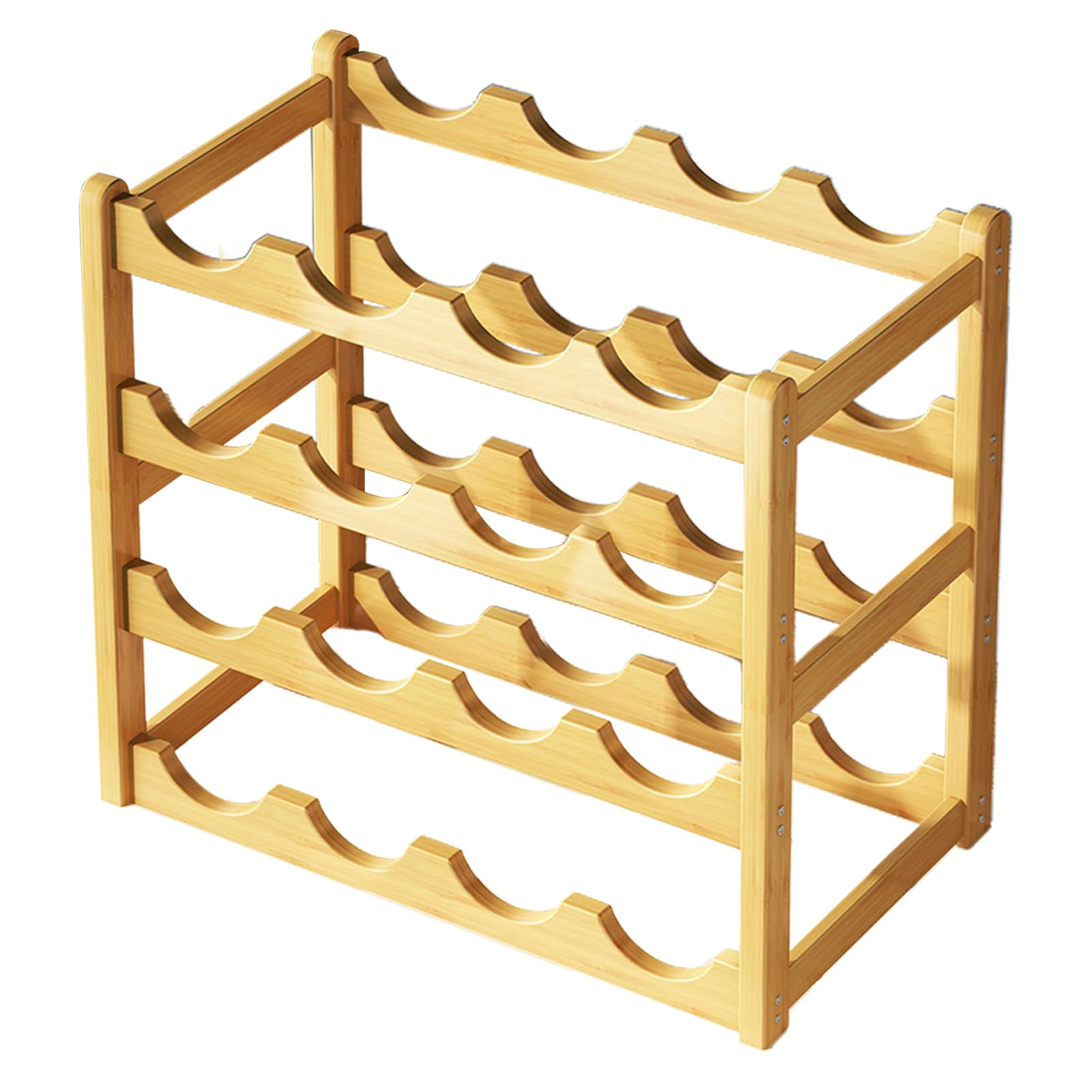 Portabottiglie da banco – Espositore impilabile in legno a 4 livelli