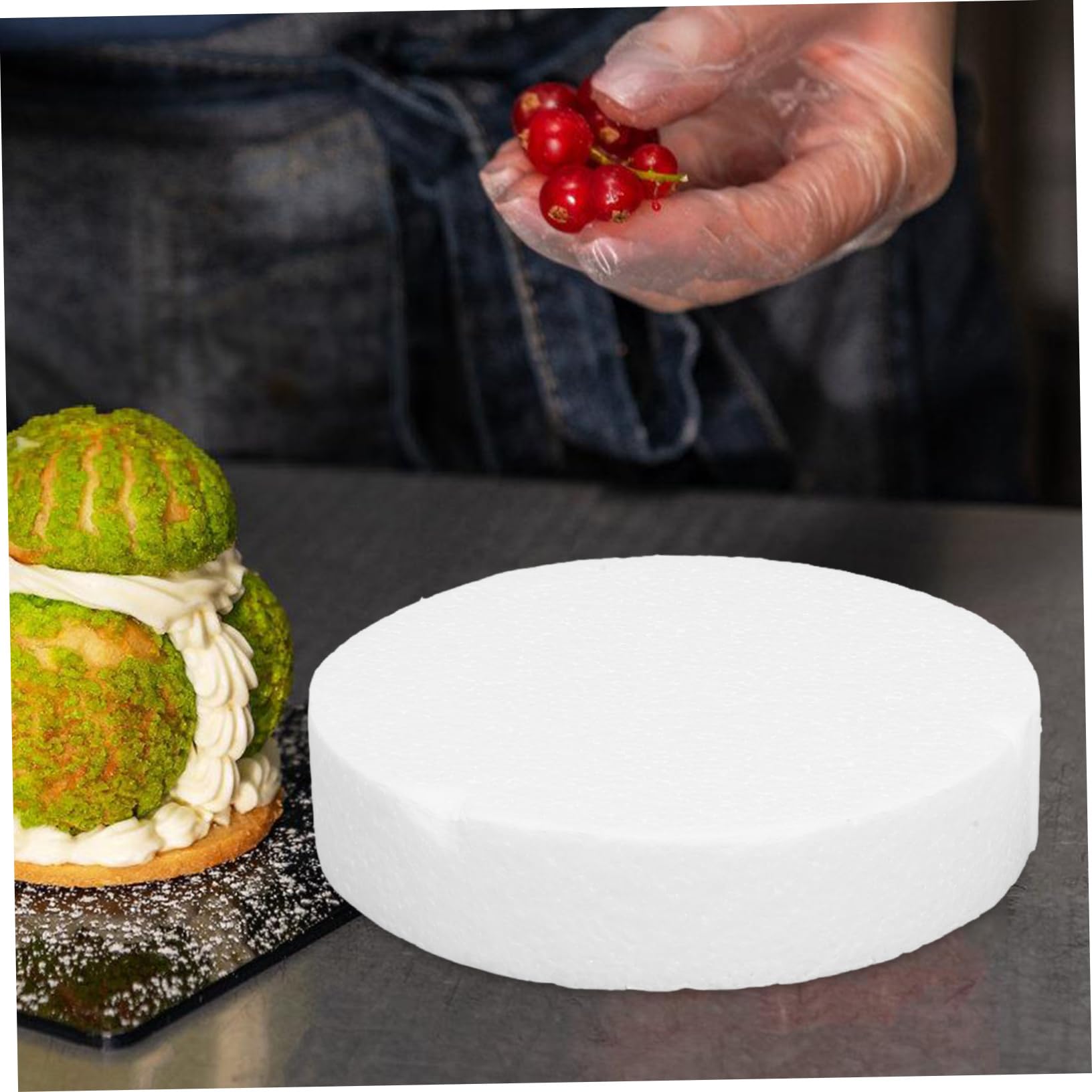 ADOCARN 3-teiliges DIY Schaumstoff Kuchenmodell - Runde Backattrappen Zum Dekorieren Üben