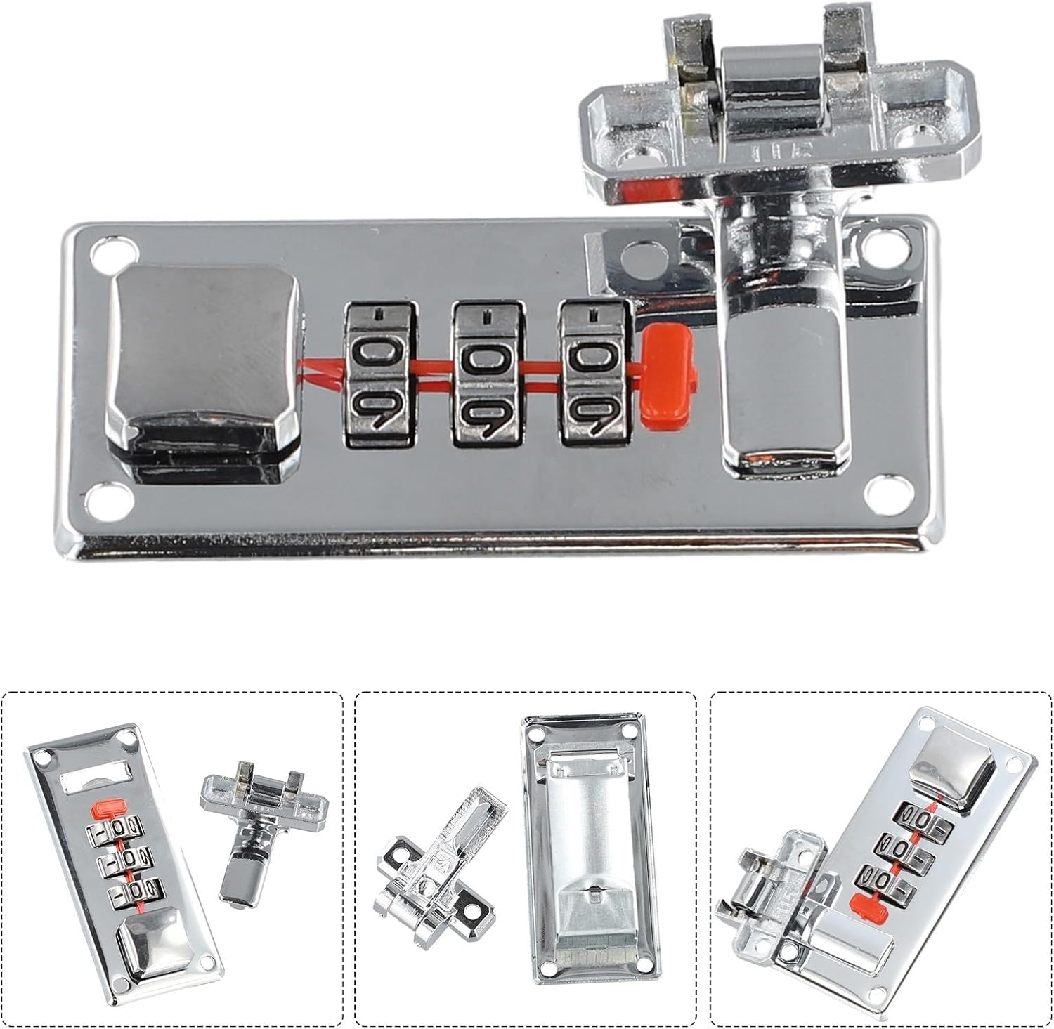 Combination Lock For Wooden Boxes, Retro Iron Door Hardware With Gold Or Silver Finish, 65 X 29 Mm Fixed Mount Lock For Jewelry Boxes, Wine Boxes, Tool Boxes, And Luggage(Silver Left)