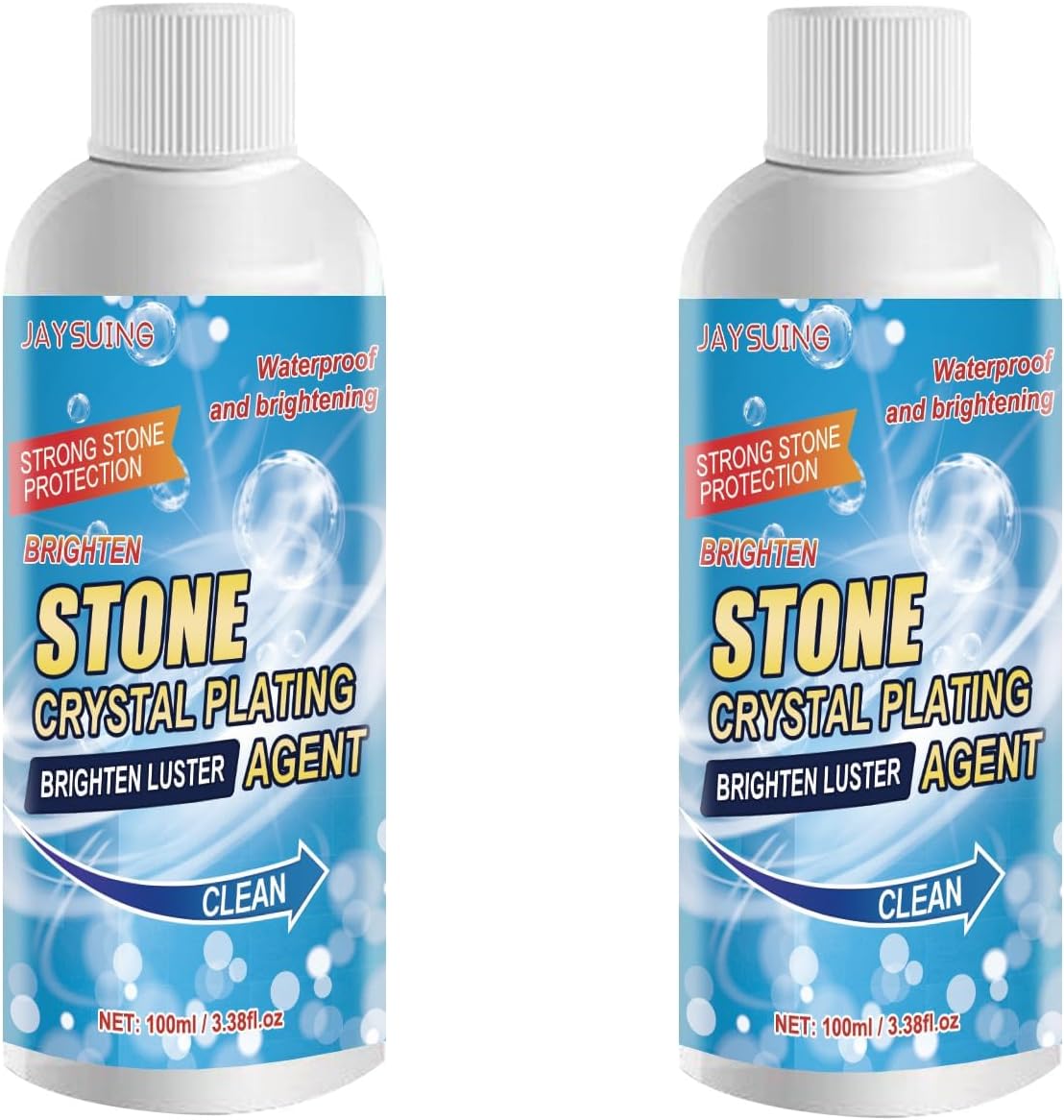 HYOIIO 2PCS Stone Stain Remover Cleaner Marble Stone Cleaner Polishes, Crystal