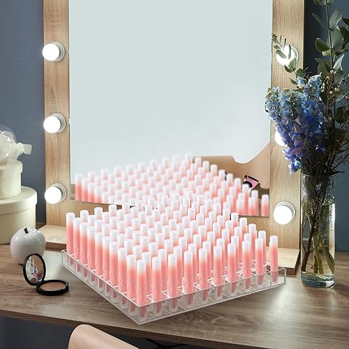 Miniatura 6 de Mumufy Soporte para lápiz labial, organizador de acrílico transparente, organizador de brillo de labios, estuche de plástico para cosméticos para