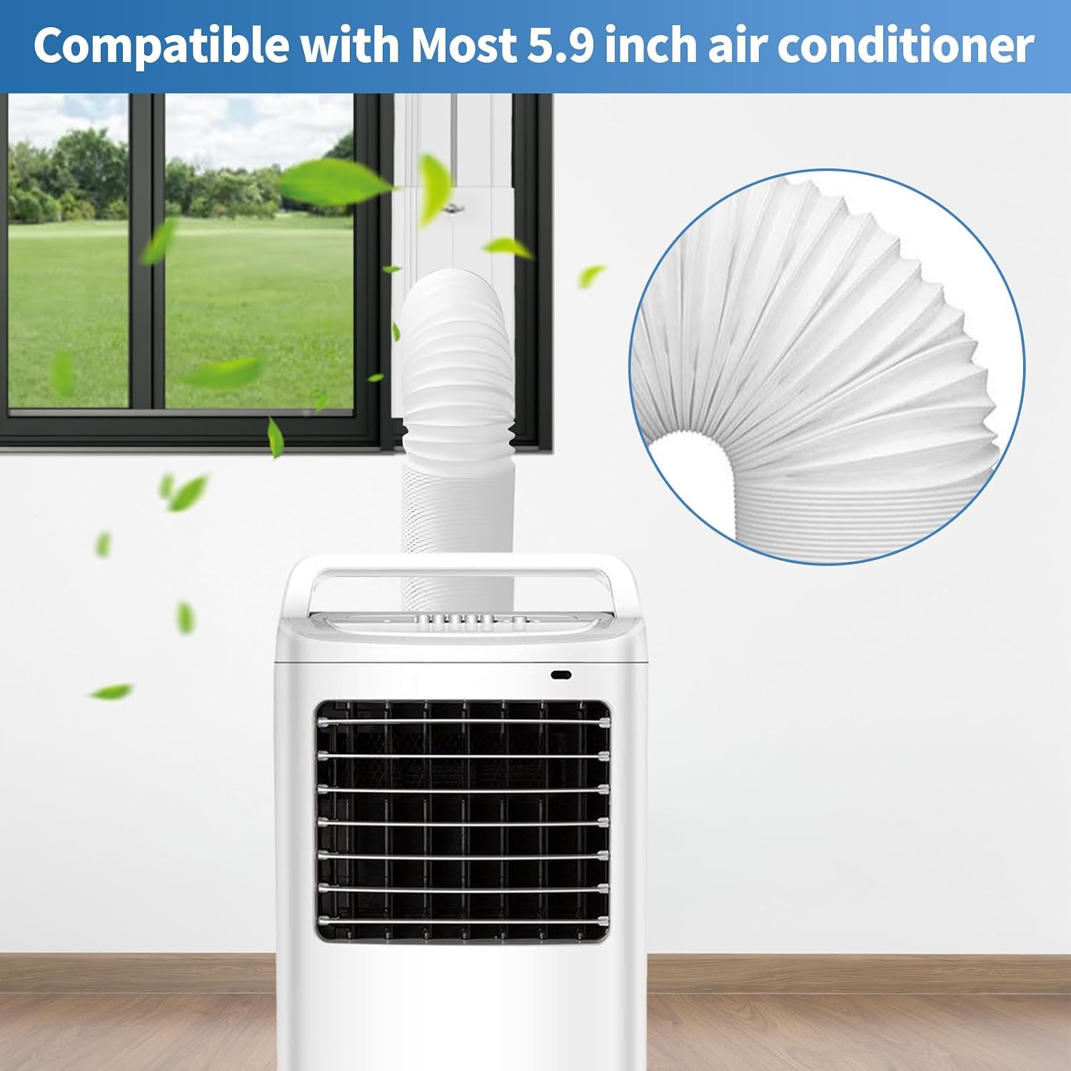 Yipoch 5.9 Inch Portable Air Conditioner Hose Length up to 59", Anti-Clockwise Thread Portable Ac Hose Compatible with Haier, LG, Delonghi and More