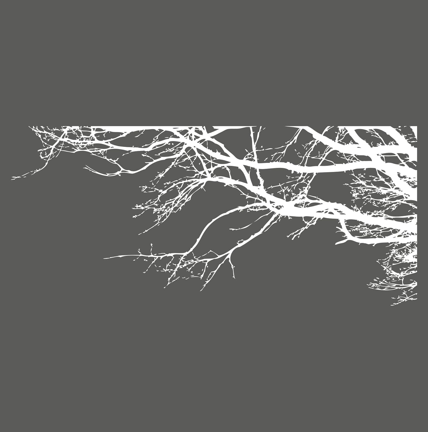 Large Wall Decal Sticker - Semi-Gloss White Tree Branches, 44in X 100in, Right to Left. Removable, No Paint Needed, Branch Wall Stencil The Easy Way