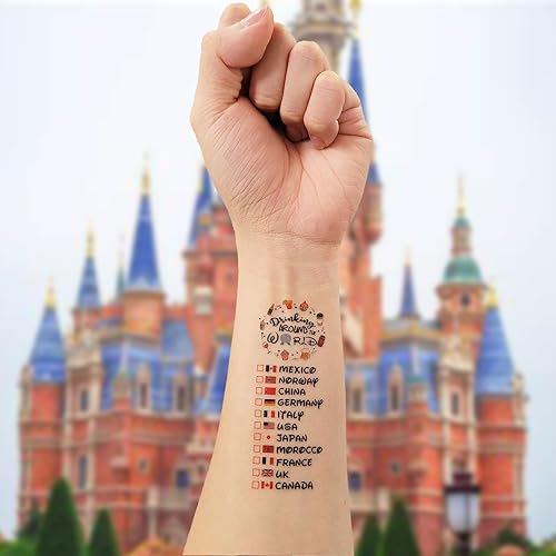 Epcot Drink Around World Tattoo - Match with Your Epcot Drink Around World Shirt