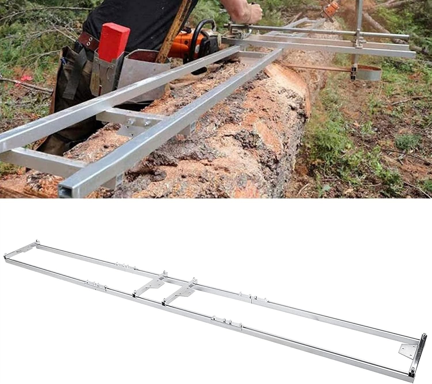 SHXSYN Mill Guide System,Rail Mill Guide System Aluminum Alloy Chainsaw Accessory for Log Wood Chip Cutting