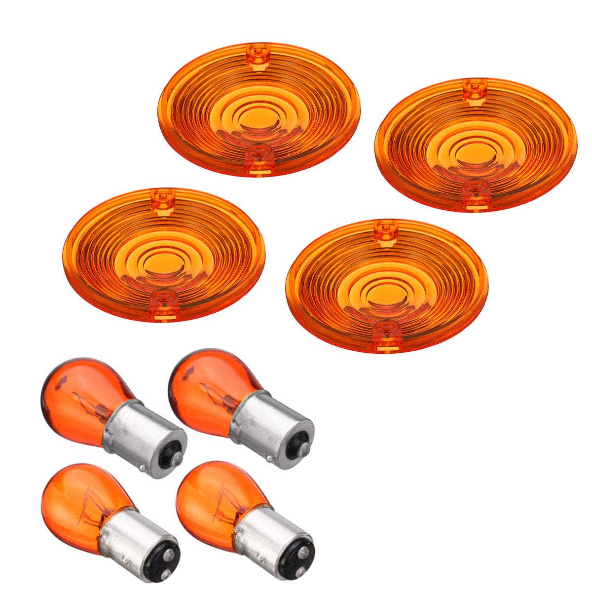 Speedwav 4pcs Amber Turn Signal Lights Lens Cover with Bulbs For Royal