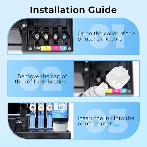 Miniatura 4 de Juego de botellas de tinta de repuesto 31 32XL (paquete de 4) para HP 32XL 31 botellas de tinta compatibles con HP Smart Tank 5000 7301 7001 7602