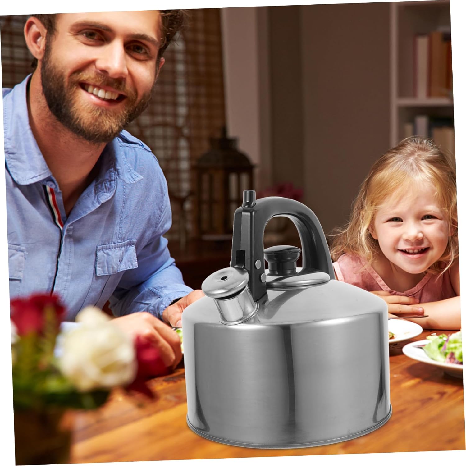 Ciieeo Electric Kettle Stove Top Capacity Hot Water Kettle Whistle Stainless Steel Tea Pot