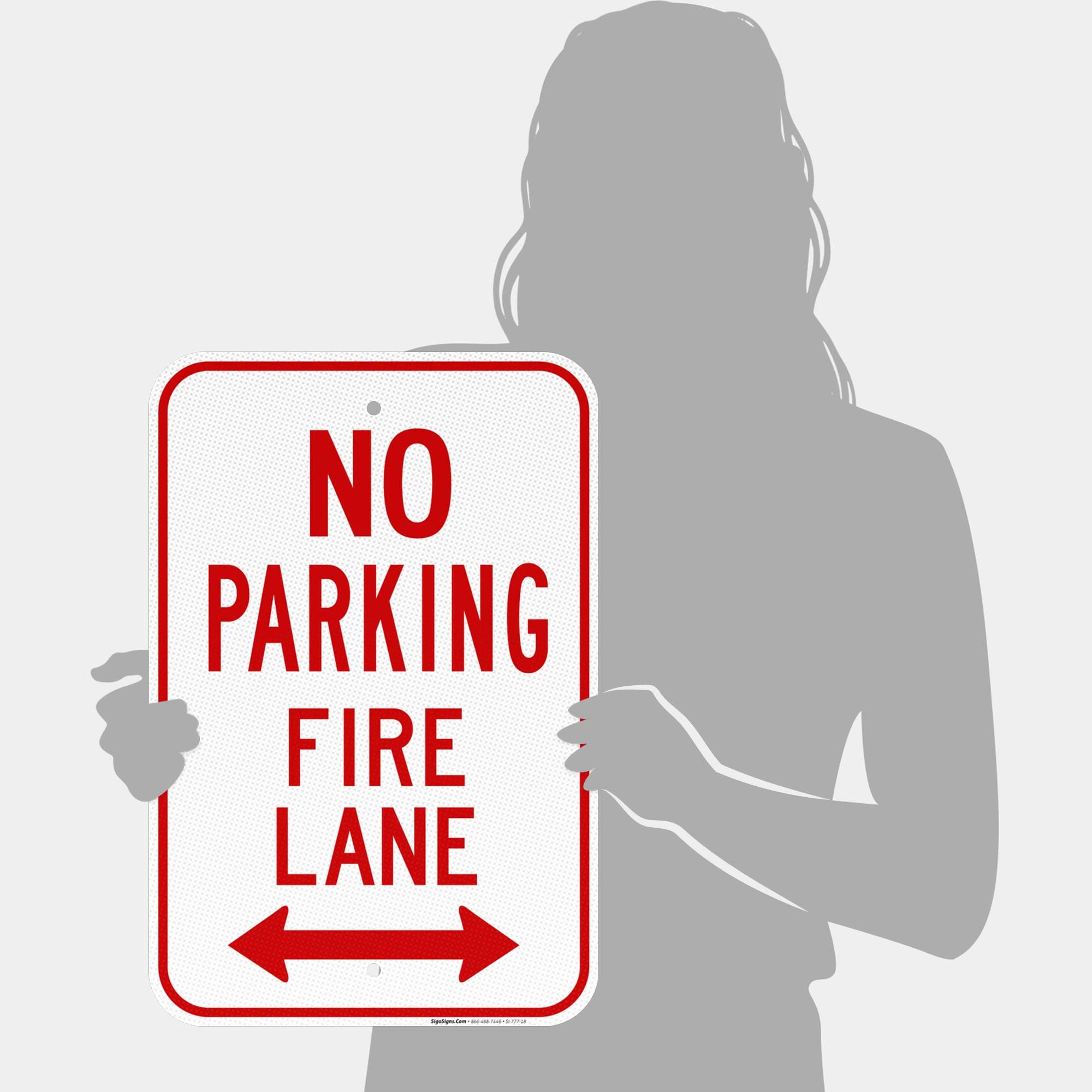 No señal de aparcamiento Fire Lane, Federal 12 "x18" 3 m ingeniero grado reflectante prismático aluminio, para uso interior o exterior – por Sigo signos