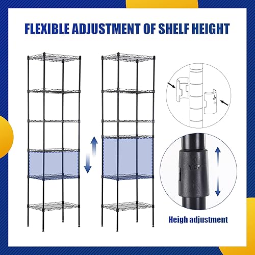 Miniatura 4 de BestOffice Estantería de metal ajustable con certificación NSF, unidad de almacenamiento para lugares pequeños, restaurante, garaje, despensa,