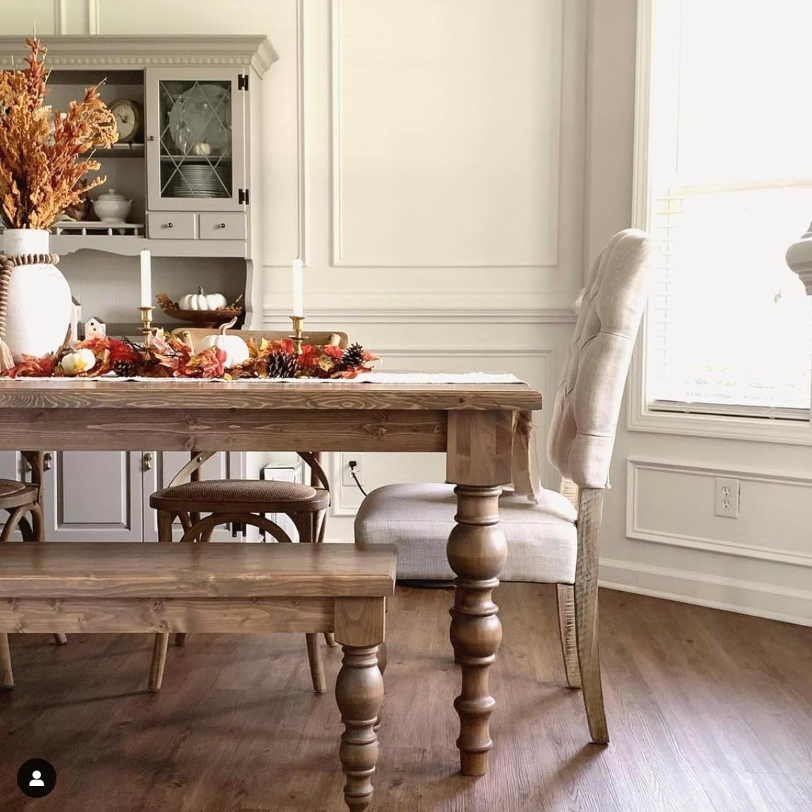 CAROLINA LEG CO. Modern Farmhouse Dining Table Legs - Handmade in USA - Unfinished - DIY Furniture - Turned Wooden Legs - Set of 4 - Dimensions: 5" x 29"