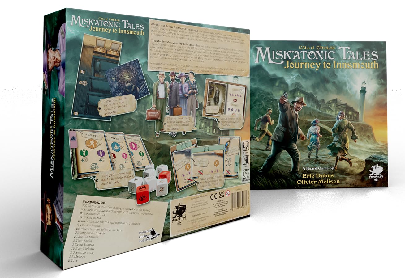 Chaosium Inc. | Call Of Cthulhu: Miskatonic Tales: Journey To Innsmouth | Cooperative Narrative Board Game, Mythos Investigation Adventure With Branching Story | Cooperative Play | Variable Play Time