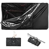 Bike Travel Bag Airplane for 26 to 29 inch Mountain Bicycle, 900D Heavy Duty Folding MTB Bike Box Case with Wheels Pack for Air Travel Flights, Water-resistant Cycling Transport Storage