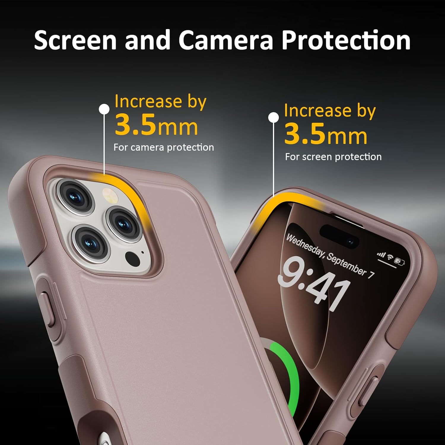 for iPhone 16 Pro Max Case, Compatible with MagSafe, Heavy Duty Shockproof Protective Phone Case, Anti-Drop Protection, Dual Layer Magnetic Phone Cover for iPhone 16 Pro Max,6.9",Light Brown - Image 6
