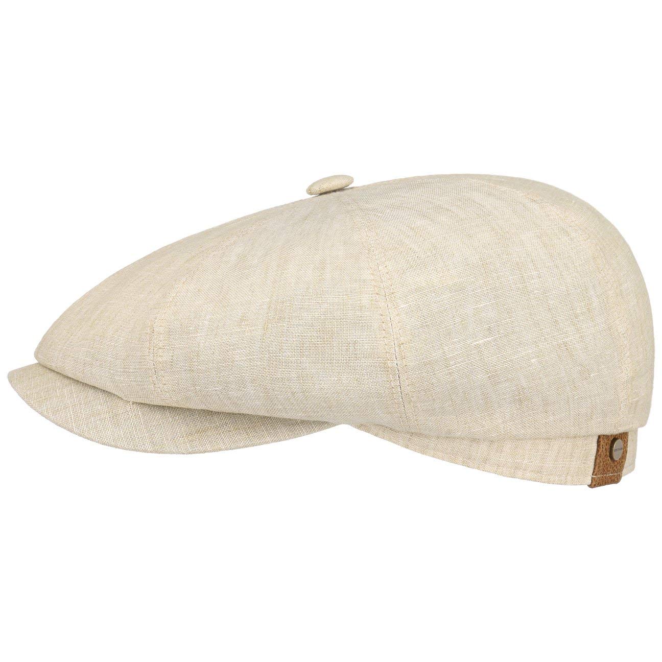 Stetson Hatteras Flatcap de Lino para Mujer/Hombre - con Forro de algodón - Gorra Plana con protección Solar UV 40+- Boina Plana para Primavera/Verano
