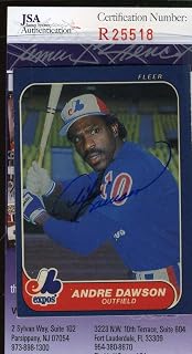 ANDRE DAWSON 1986 FLEER JSA COA Hand Signed Authentic Autographed EXPOS