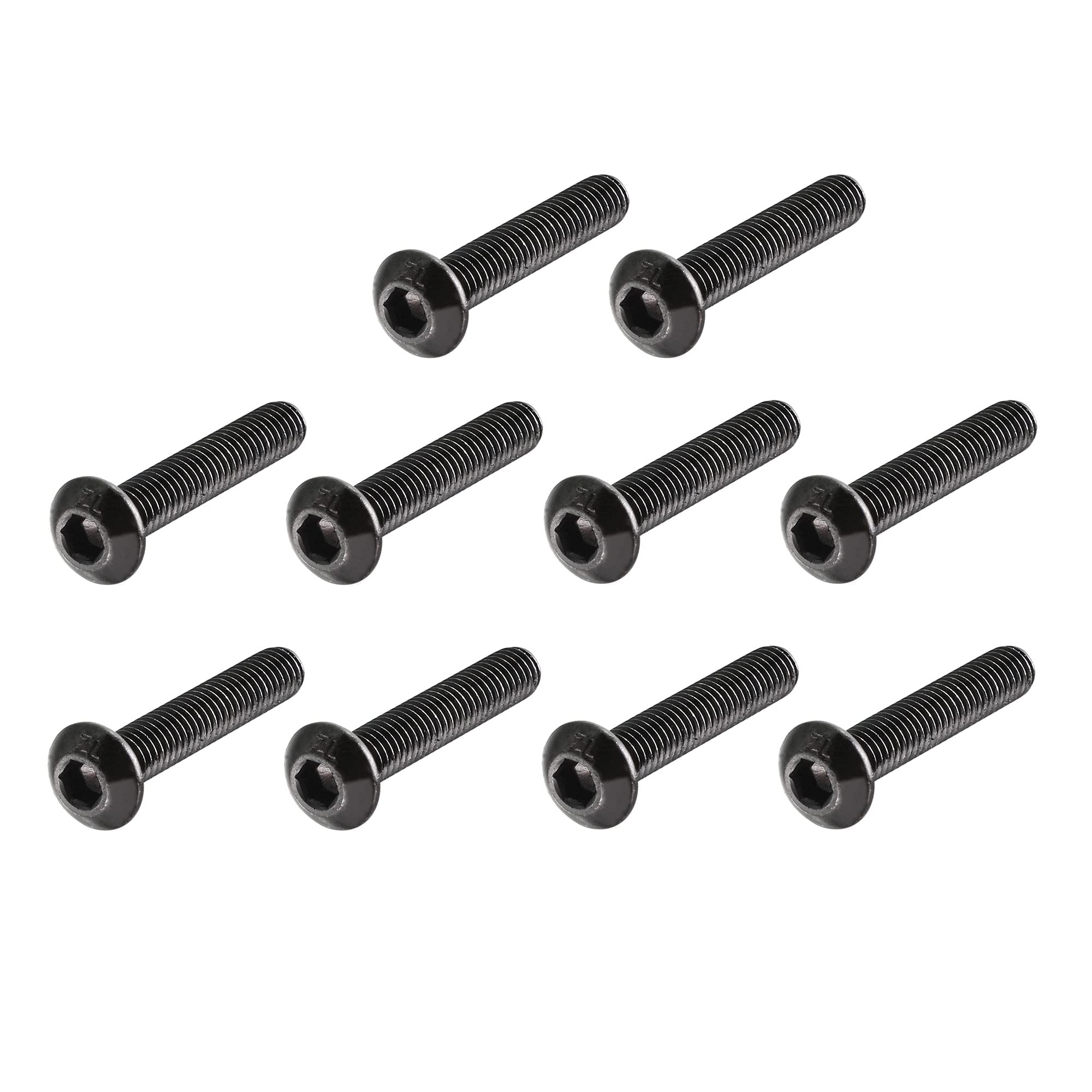 Uxcell Men's Black Sourcingmap M3x16mm Thread Button Head Hex Socket Cap Screw Bolt 100Pcs