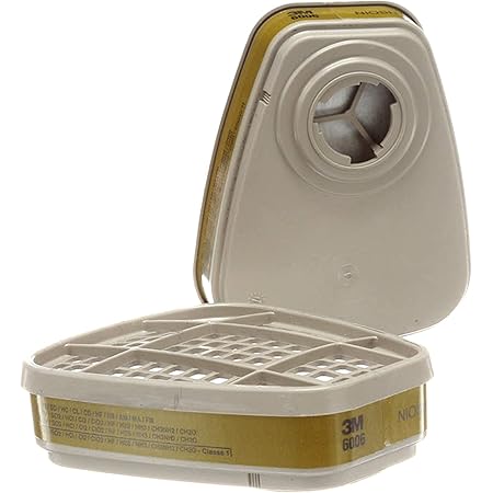 3M Respirator Cartridge 6006, 1 Pair, Helps Protect Against Organic Vapors, Acid Gases, Ammonia, Methylamine or Formaldehyde