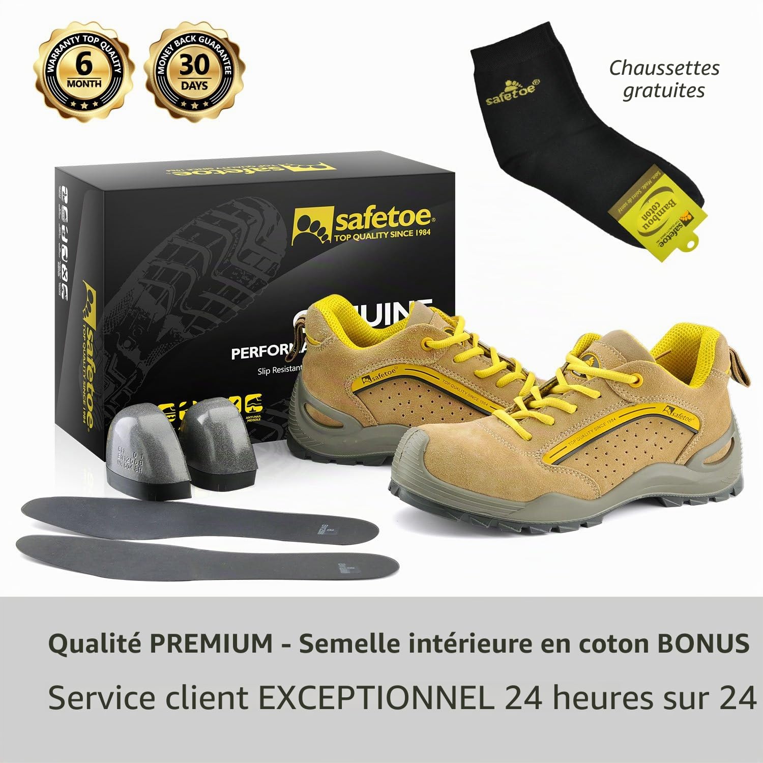 Chaussure de Securite Hommes et Femmes, 7296YN Respirant Basket de Securite Homme Montante Legere et Confortable, Botte de Securité pour Travail de Chantier, S1P Embout en Acier et Plaque en Acier