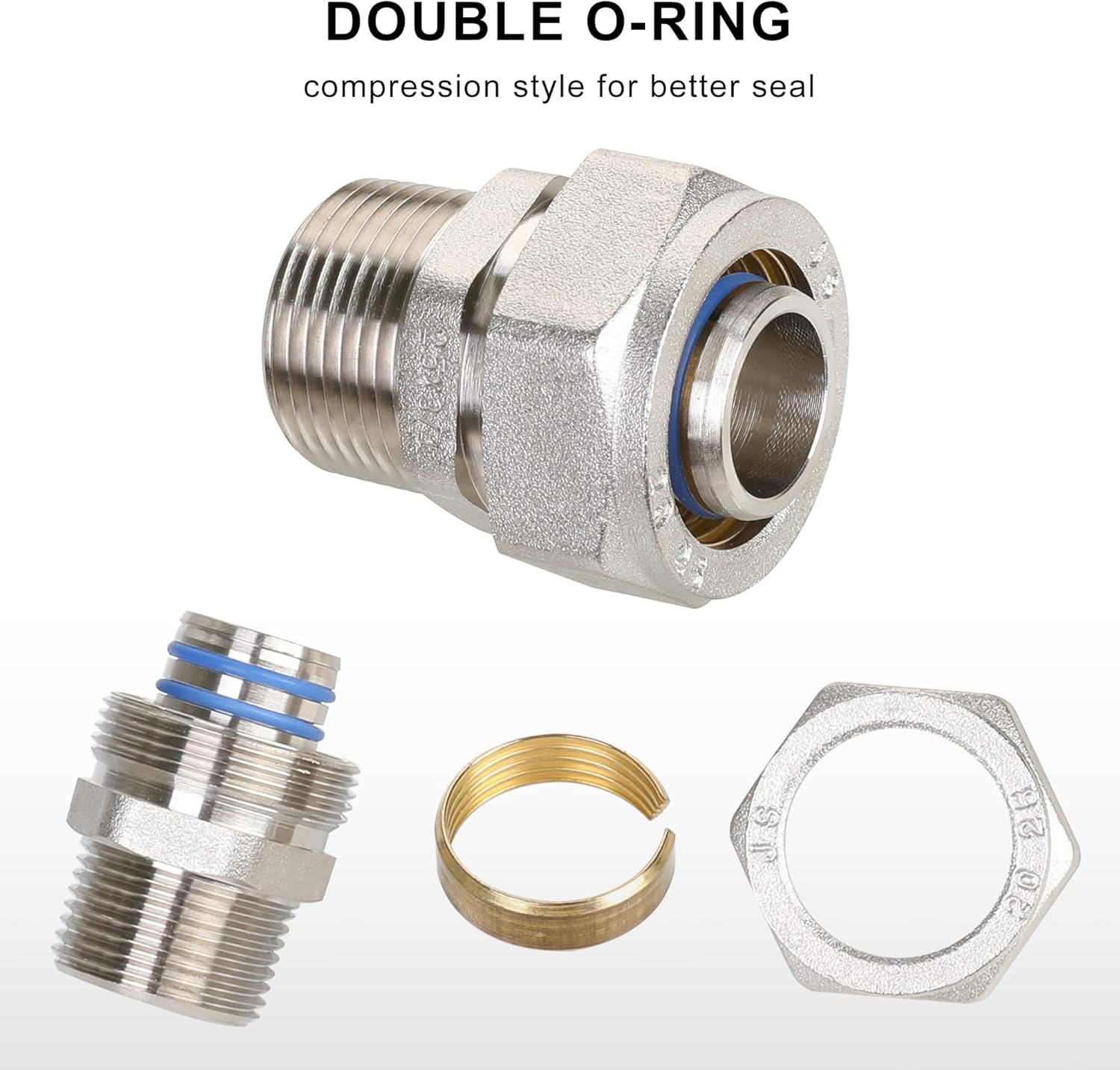 Hromee Straight Fitting for 3/4-Inch Tubing with 3/4-Inch Male NPT Thread Use with Air Piping System