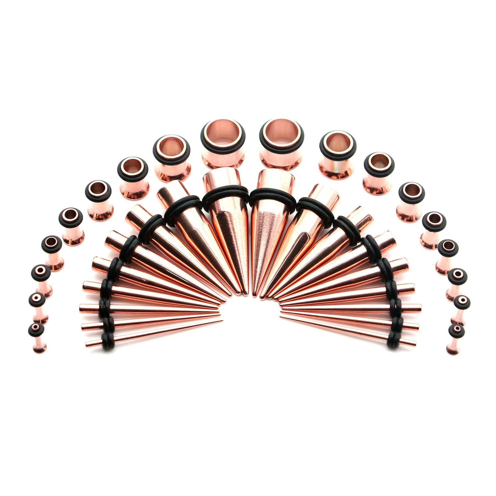 KnSam 36er Tunnel Piercing Set Edelstahl, Tunnel Expander Kegel Hoop Ohrringe Stecker Piercing-Schmuck