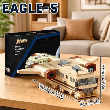 Nubee Spaceballs Eagle 5 Building Set, Space Movie Car Moc Model with Cockpit Secret Hyper-Jets Periscope Barf's Room, Birthday Gift for Fans Teens Kids 8+ (667Pcs)