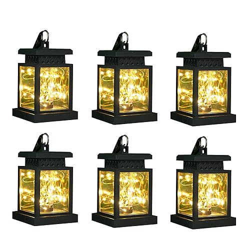 JHY DESIGN Set of 6 Solar Lanterns Outdoor Waterproof Solar