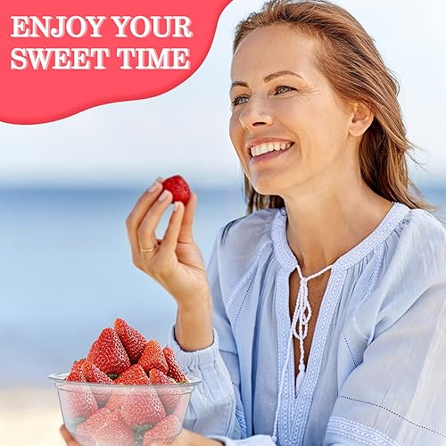 Miniatura 6 de Dingion Paquete de 200 vasos de plástico transparente de 5 onzas a granel desechables para helado con tapas de cúpula sin agujero, recuerdos de