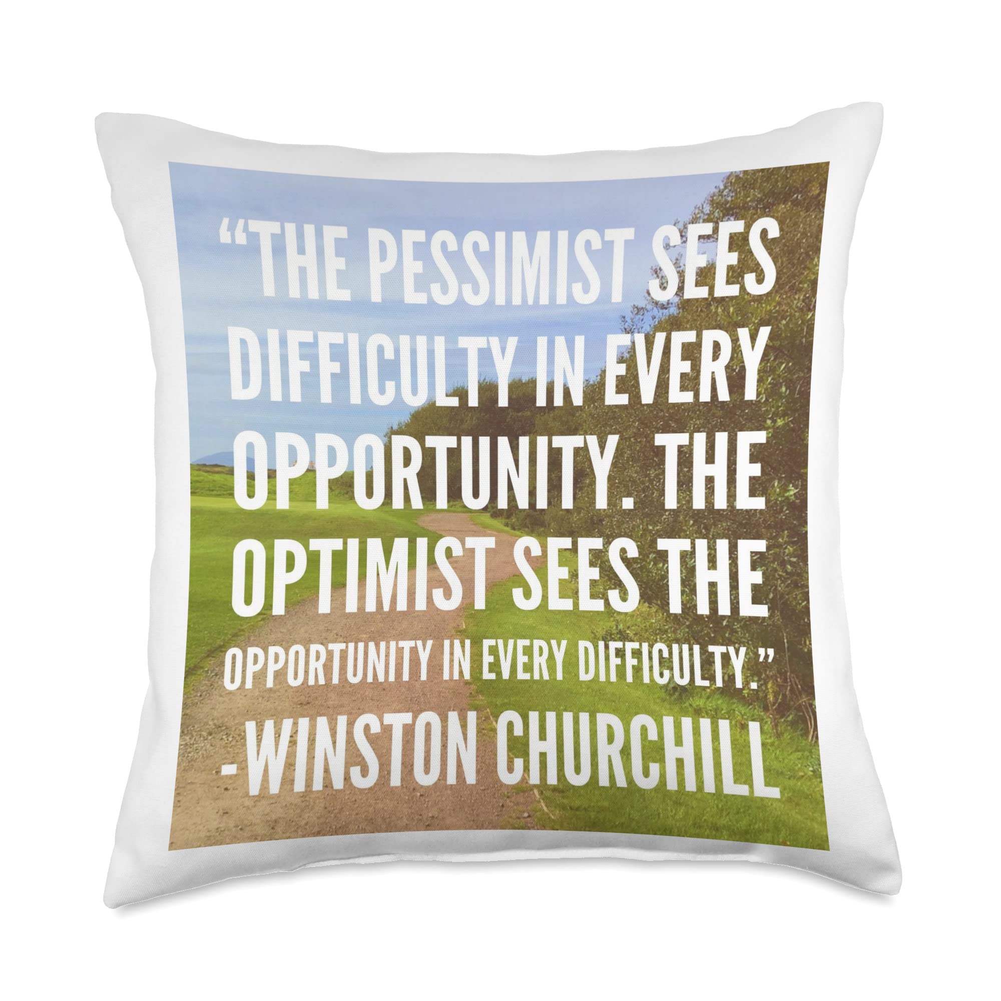 nopenogum The Pessimist Sees Difficulty in Every Opportunity Throw Pillow, 18x18, Multicolor