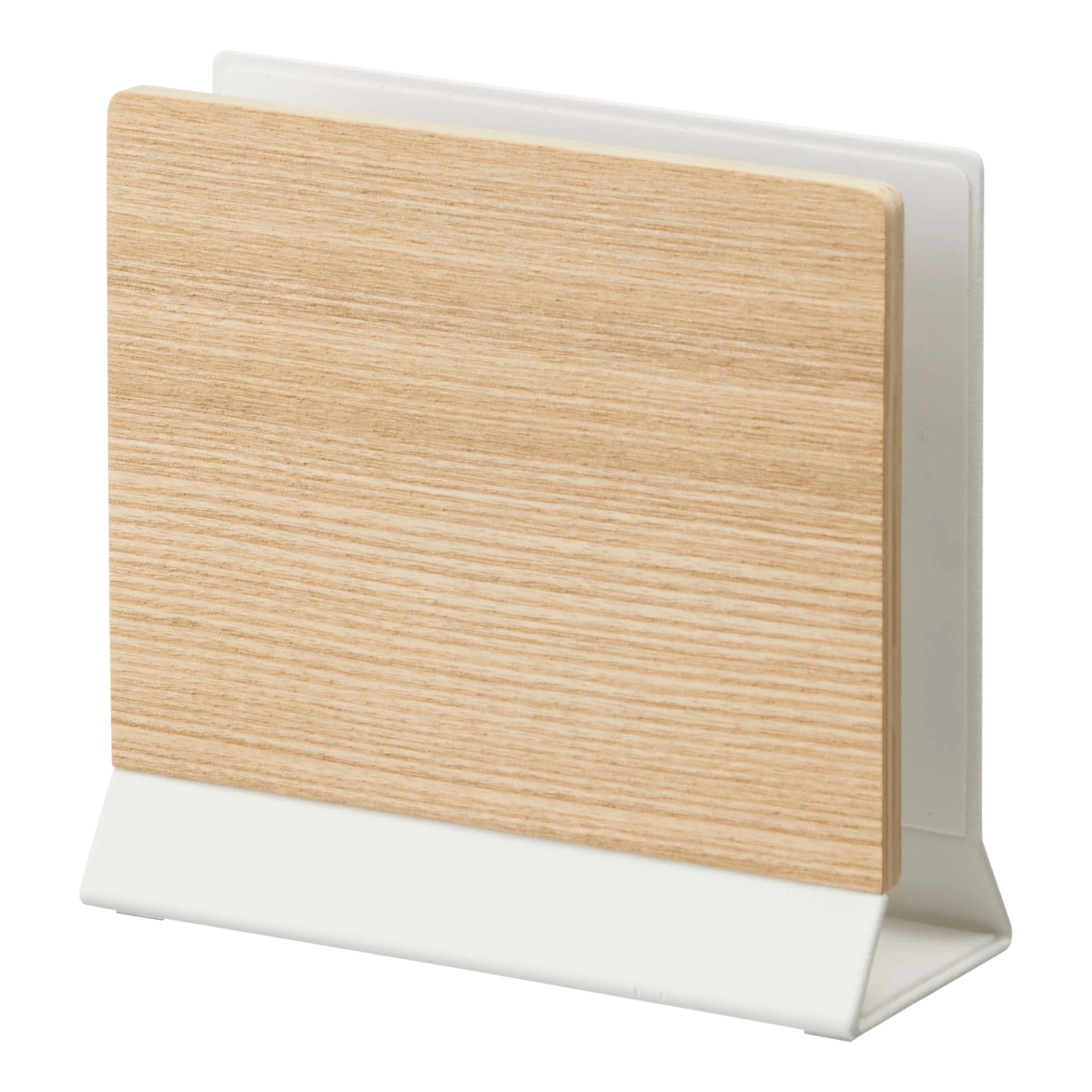 YAMAZAKI Home Rin Portable Laptop Holder Stand for Desk in Bedroom Or Office, Wooden Storage Station - Steel + Wood