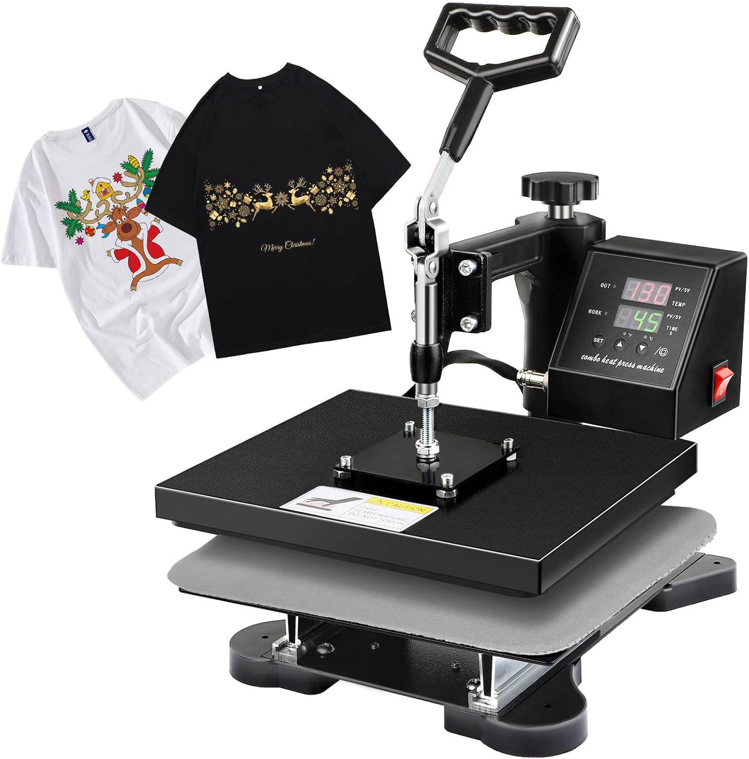 Dollate 12&amp;amp;#34; x 10&amp;amp;#34; Heat Press Machine for T Shirt Pressing Swing Away Teflon HTV Vinyl Tshirt Printing Hot Transfer Sublimation