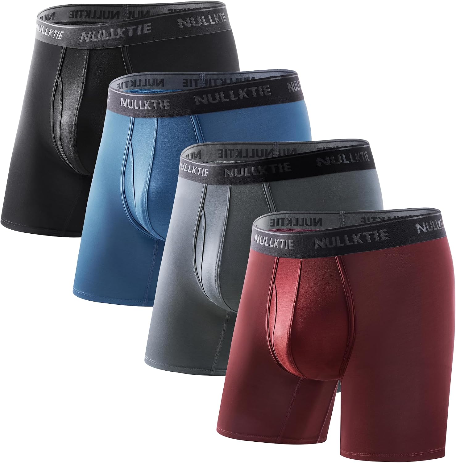 Ultra Soft Boxer Briefs with Fly, Viscose Made from Bamboo Men's Underwear, Breathable Moisture Wicking No Ride Up