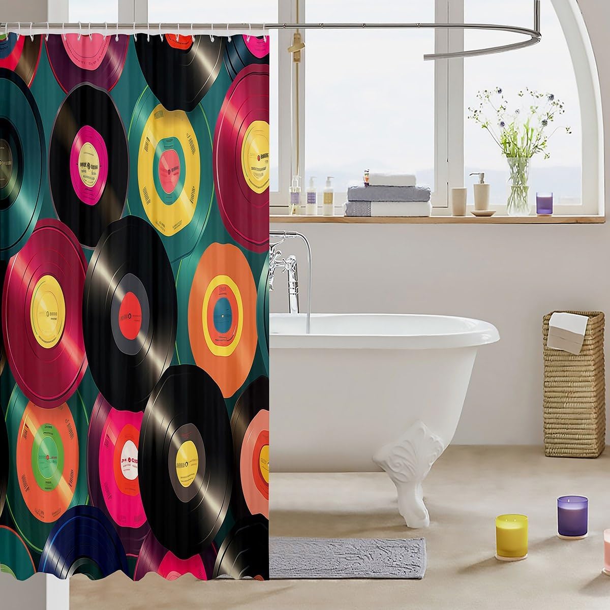 Feelyou Disc Shower Curtain 72x84 Inches for Boys Girls Bathroom image 3