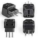 Orei India to Switzerland, Rwanda, Liechtenstein (Type J) Travel Adapter Plug - 2 in 1 - CE Certified - RoHS Compliant - 4 Pack - Black Color (P21-11A-4PK) gallery image